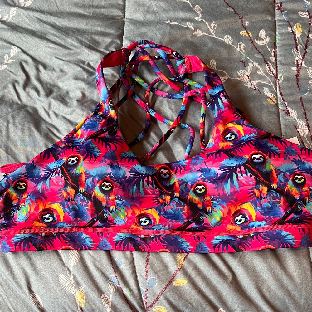 Constantly Varied Gear Colorful Sloth Print Bra